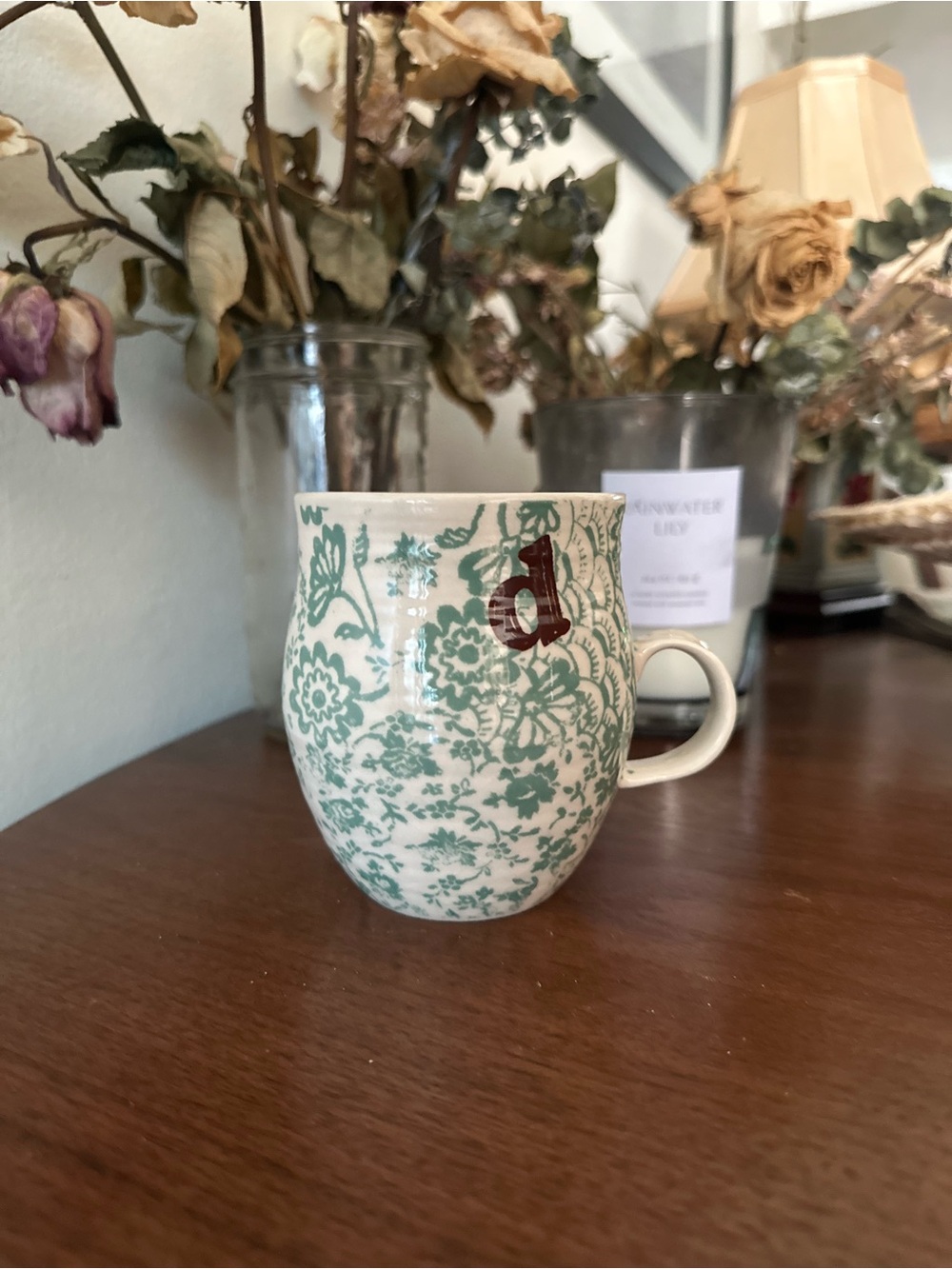 Anthropologie “d” patterned mug